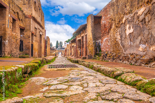 Ercolano, Italy at Herculaneum, an ancient Roman town buried in the eruption of Mount Vesuvius in AD 79. 1261