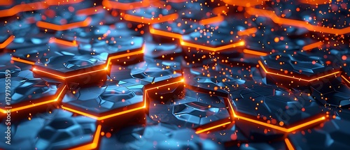 Agile Development Stylized Abstract Hexagonal Plates Reconfigure Interlock Business Methodology