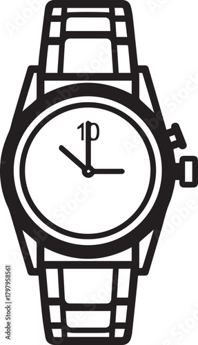 Classic wristwatch illustration showing the passage of time
