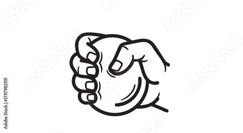 ## **29. Stress ball squeeze outline icon vector**
