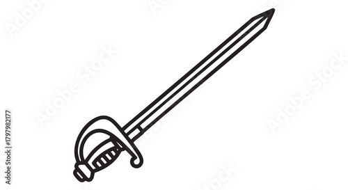 ## **3. Champagne saber ceremonial outline icon vector**
