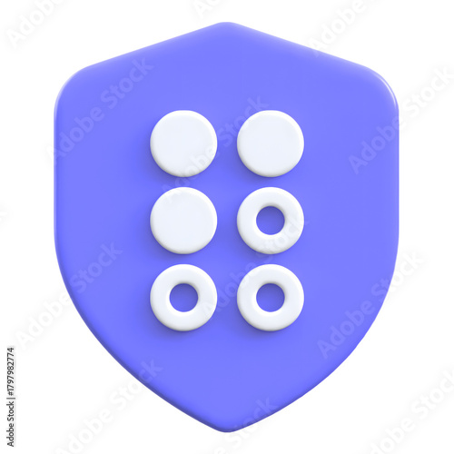 Menu ui option concept with dots and shield 3D icon