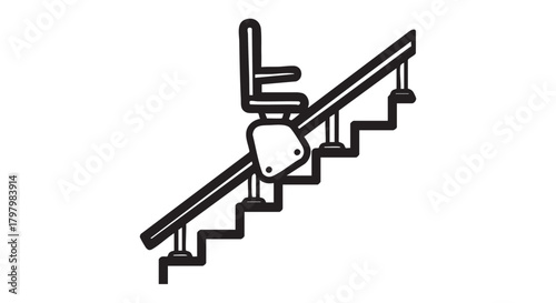 ## **42. Stair lift outline icon vector**
