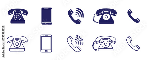 Telephone and smartphone icons