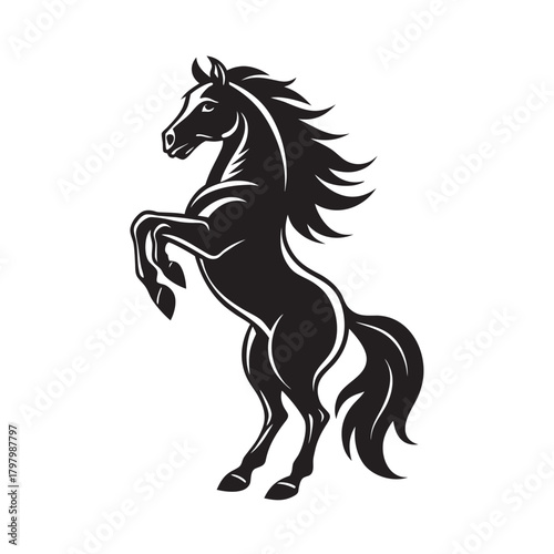 Stallion Rearing Freedom Majestic Silhouette Scene