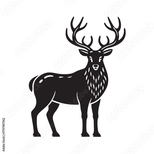 Noble Elk Forest Emperor Silhouette Scene