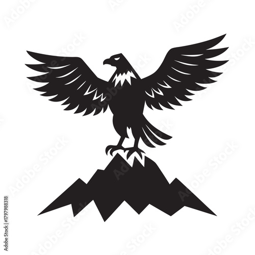 Majestic Eagle Summit Watcher Silhouette Design