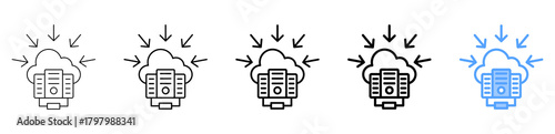 Data Center Icon Different Style Outline Collection Set 