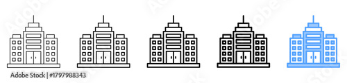 Building Icon Different Style Outline Collection Set 