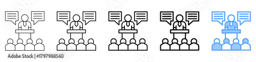 Conferences Icon Different Style Outline Collection Set 