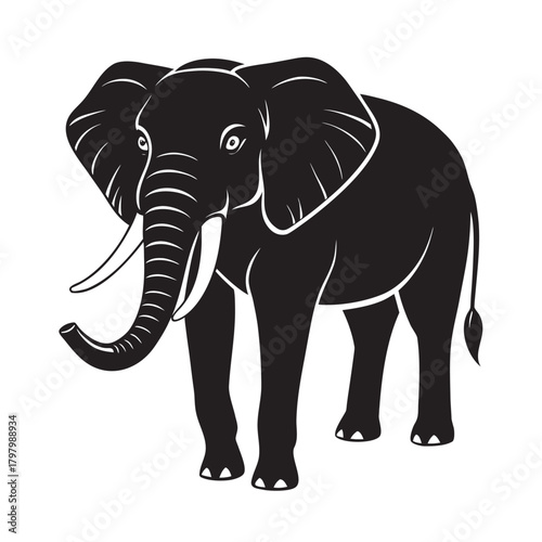 Mighty Elephant Guardian Noble Silhouette Art