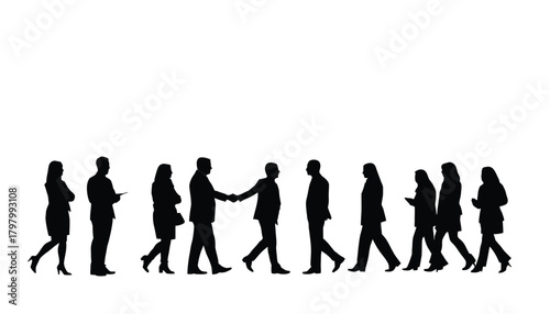  Business people silhouette set