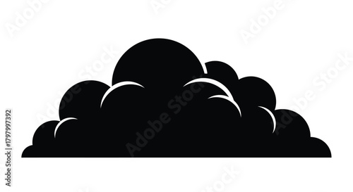 A simple black and white illustration of a dense rounded bush shape