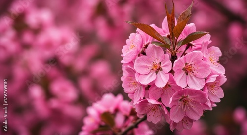 A vibrant tapestry of delicate pink blossoms creating a stunning natural floral background texture. Perfect for spring designs and concepts ,seamless ,magenta ,wallpaper