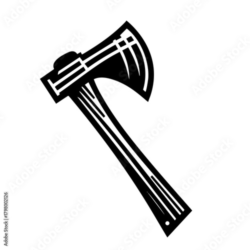 Axe Silhouette: A graphic rendering of a classic axe, its sharp blade and sturdy handle poised with strength and precision. This image is an emblem of both the rustic and the rugged.