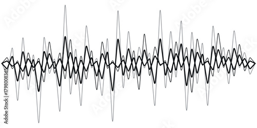Podcast sound waves, audio spectrum waveforms, music or voice digital track vector line soundwaves with abstract pattern of sound frequency. Isolated podcast visualizer audio waves and waveforms set