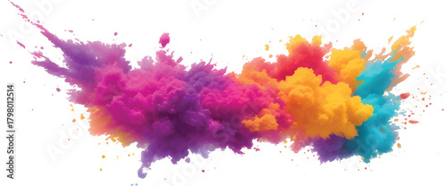 An abstract artistic watercolor background featuring colorful ink splashes and blots, creating a vibrant pattern and texture