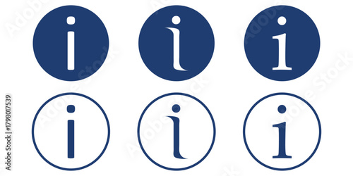 Info icons set. Information icon on isolated on white background. Black info button. Info symbol. Vector EPS 10. Info icon. Thin line icons collection for web ui. I button . Information icon