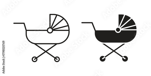 Baby carriage icon