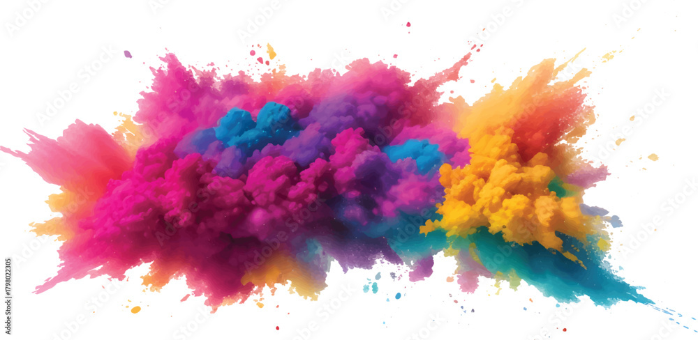 Fototapeta premium Abstract watercolor background with colorful ink splashes and splatter for artistic design illustration on paper texture