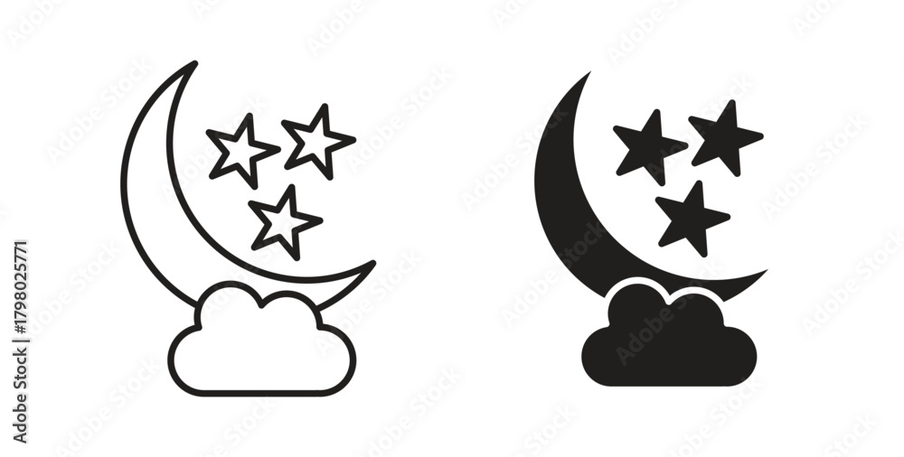 Naklejka premium Cloud moon icon