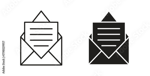 Envelope open icons for use web design,logo.Symbol illustration.