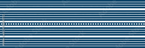 A navy blue background with horizontal white lines and a line of white dots in the center area view