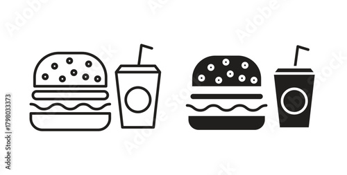 Hamburger soda icon