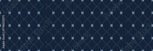 A dark blue background with a light blue diamond pattern and light blue circles at the intersections