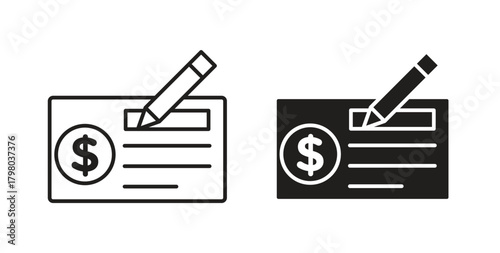 Money check icons for use web design,logo.Symbol illustration.