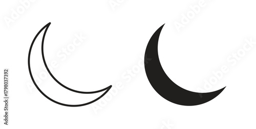 Moon icons for use web design,logo.Symbol illustration.