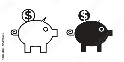 Piggy bank icons for use web design,logo.Symbol illustration.