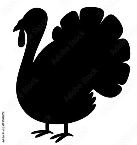 Thanksgiving turkey silhouette, classic fall bird