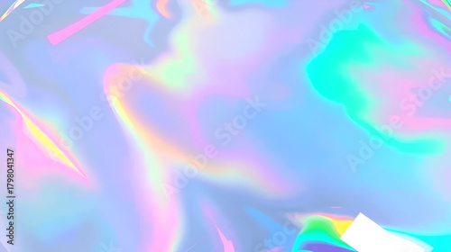 Iridescent Holographic Film Sheet with Glossy Specular Rainbow Effect