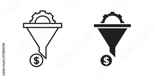Sales funnel icons for use web design,logo.Symbol illustration.