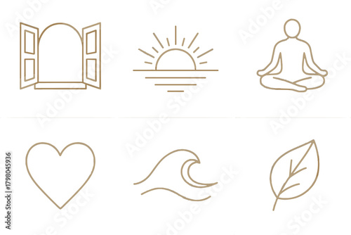 Sunlight self wave minimal no meditating window vector clarity serene realization open