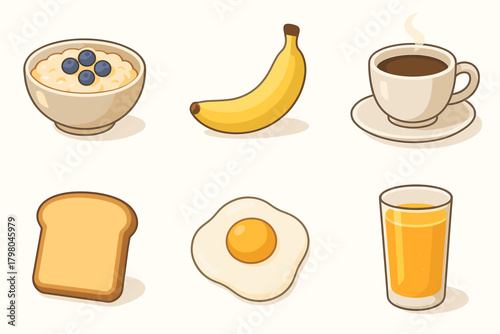 Smooth bowl cup grid healthy text background no egg banana vector breakfast