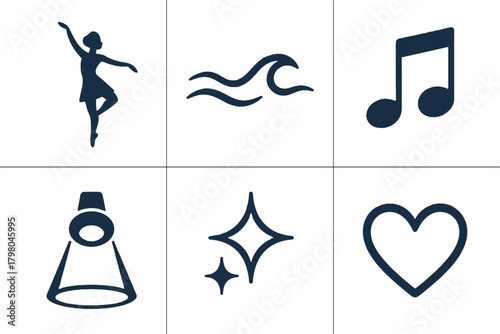 Note dynamic vector no motion white icon background smooth rhythmic illustrations text