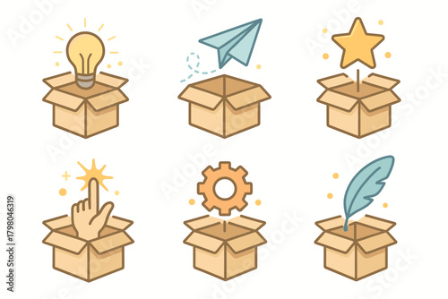 No bright ideas background light creative vector plane open look icon grid