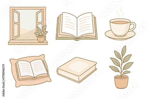 Peaceful open serene background white moments icon vector palette no text cup