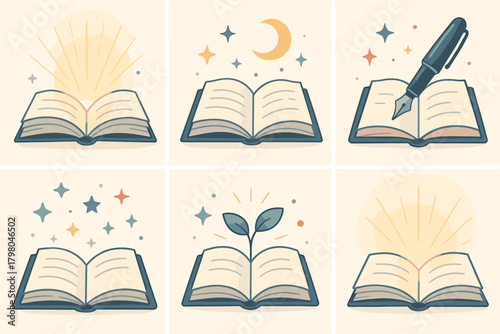 White icon light creative glowing stars calm vector no plant open storytelling