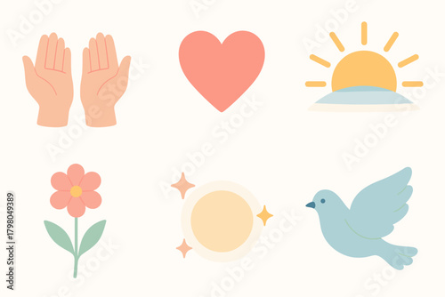 Icon text open pastel heart vector no light gratitude illustrations design symbol
