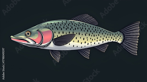 vector illustration of a lungfish