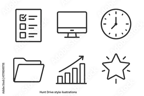 White icons icon tone bar folder vector background clock text computer productivity