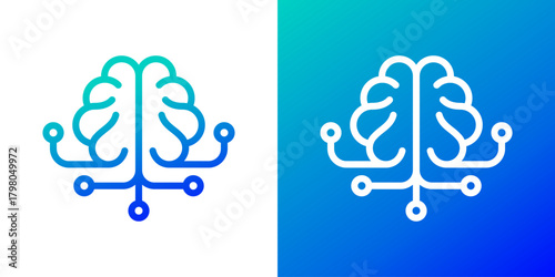 brain technology. brain connection logo design.