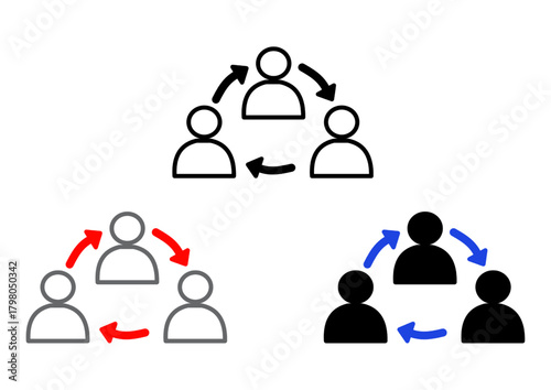 Group People Arrows Icon Stock Illustrations