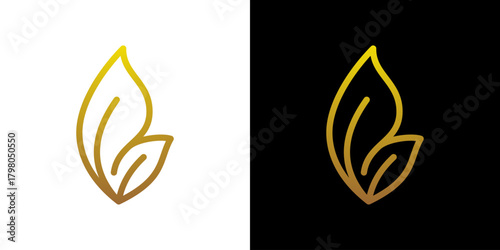 luxury leaf. luxury flower house logo design