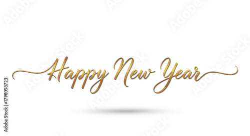 Festive happy new year greeting with sparkling celebratory elements and bold typography