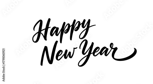 Festive happy new year greeting with elegant typography and decorative elements for celebration