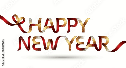 Festive happy new year greeting design with elegant typography and decorative elements for celebrations